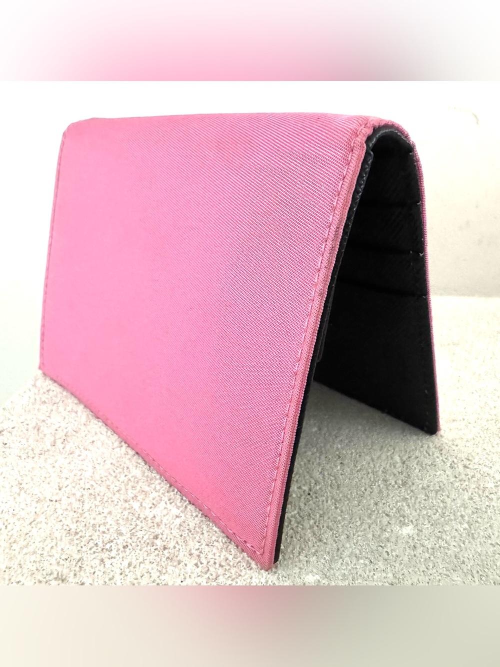 PRADA Pink Tessuto Nylon & Saffiano Leather Compact Bifold Wallet Milano - Picture 4 of 9